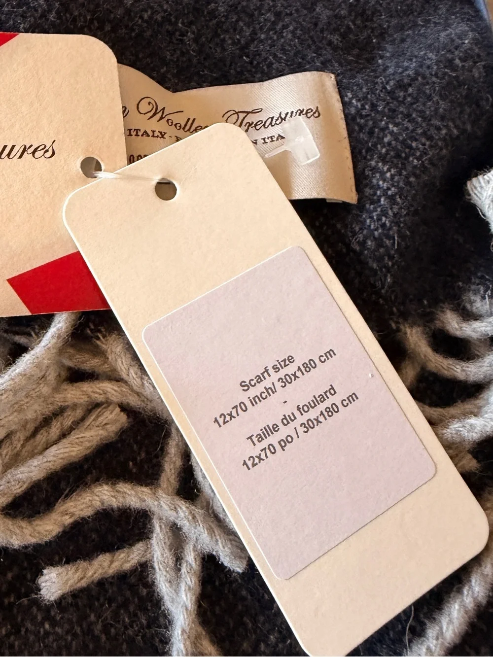 NWT NIb Men’s Italian 100% Wool Scarf & Beanie Set Made in Italy Navy Gray